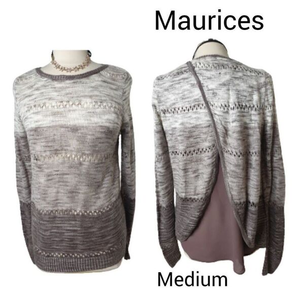 Maurices Women's Sweater M Knit Layer Wrap Back  Long Sleeve Medium NWT - Picture 1 of 6